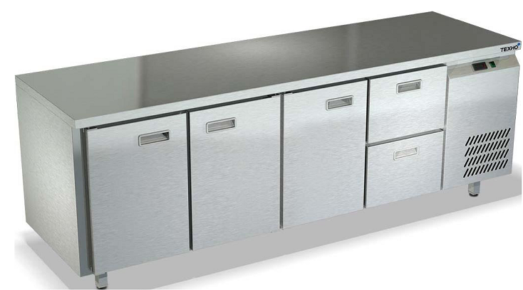 Морозильный стол кухонный боковой агрегат, столешница камень, борт СПБ/М-422/32-2206 (2280x600x850 мм)