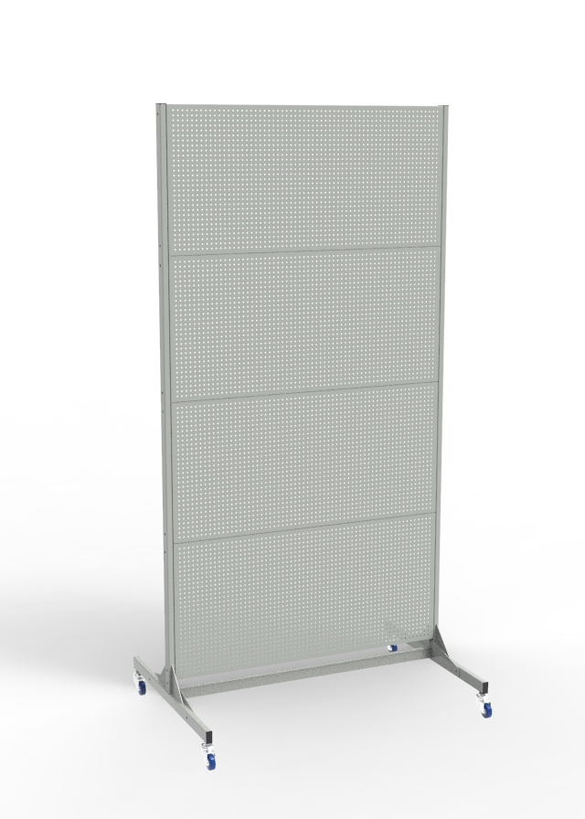 Фото - стенд перфорированный 4 экрана на колёсах с перемычкой сп-4-к