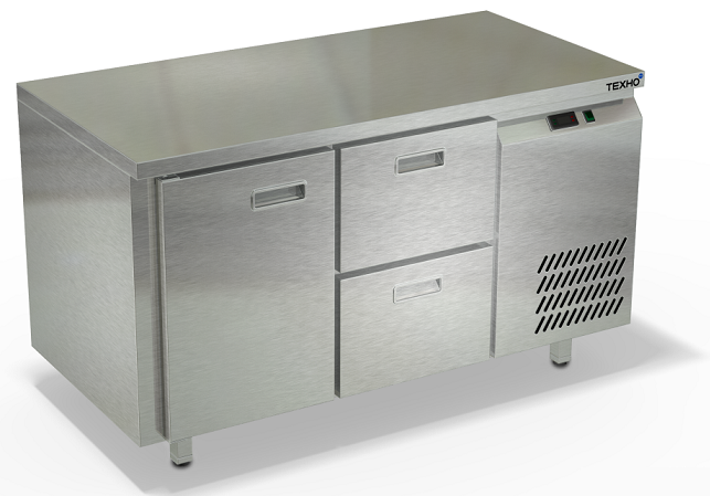 Морозильный стол кухонный боковой агрегат, столешница камень, борт СПБ/М-422/12-1306 (1390x600x850 мм)