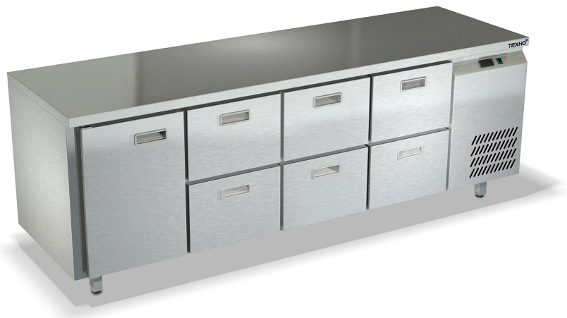 Морозильный стол кухонный боковой агрегат, столешница камень, борт СПБ/М-422/16-2206 (2280x600x850 мм)