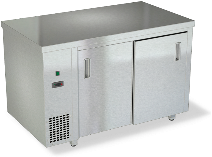 Тепловой стол для профессиональной кухни без борта, задняя стенка нержавеющая сталь СПС-834/700НТ (700x600x850 мм)