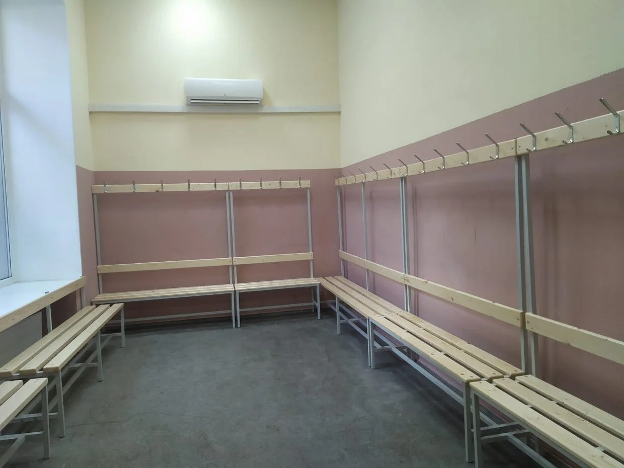 Скамейка с вешалкой для раздевалки CГ-1В-2000